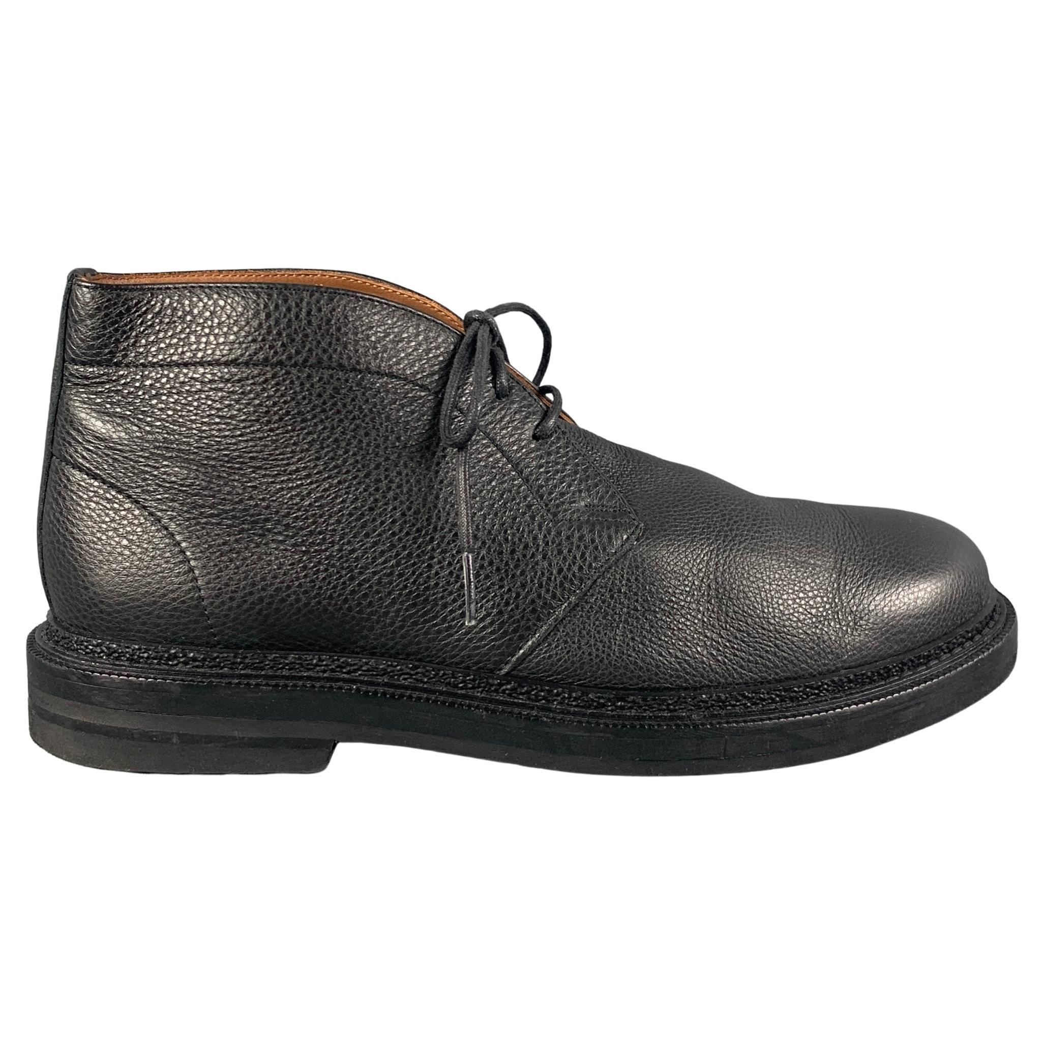 AQUATALIA Size 10.5 Black Leather Lace Up Boots