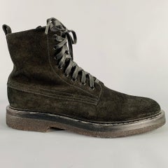 AQUATALIA Size 10.5 Black Suede Leather Side Zipper Boots