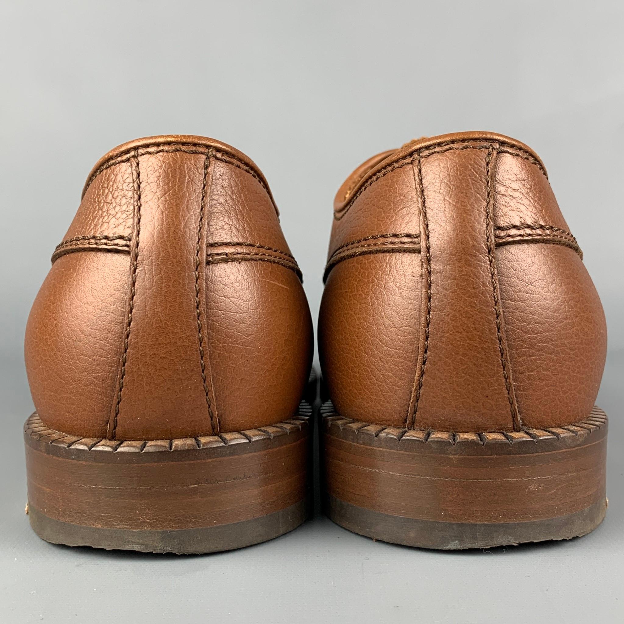 AQUATALIA Size 10.5 Caramel Leather Lace Up Shoes In Good Condition In San Francisco, CA