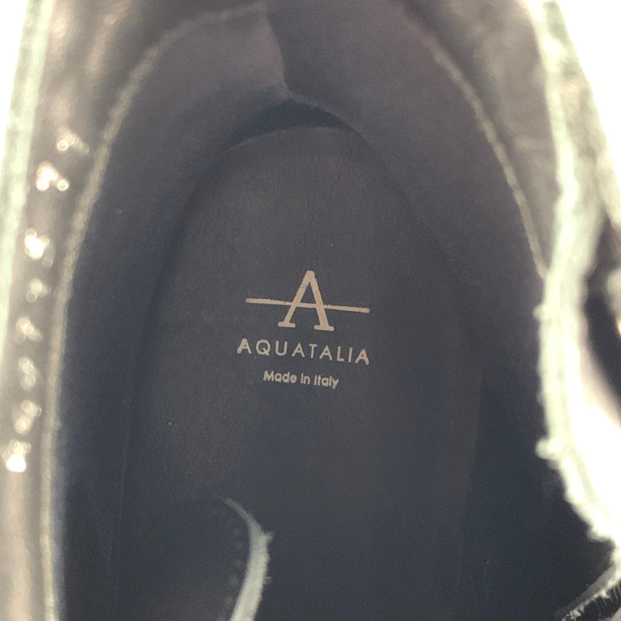 AQUATALIA Size 11 Black Leather Lace Up Boots For Sale 3