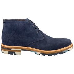AQUATALIA Bottes à lacets en daim bleu marine à motif camouflage Commando Sole, Taille 12