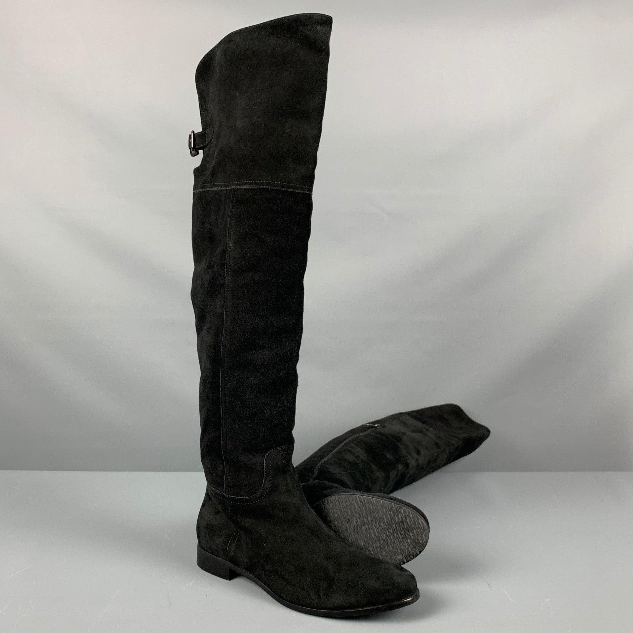 AQUATALIA Size 9.5 Black Suede Boots For Sale 1