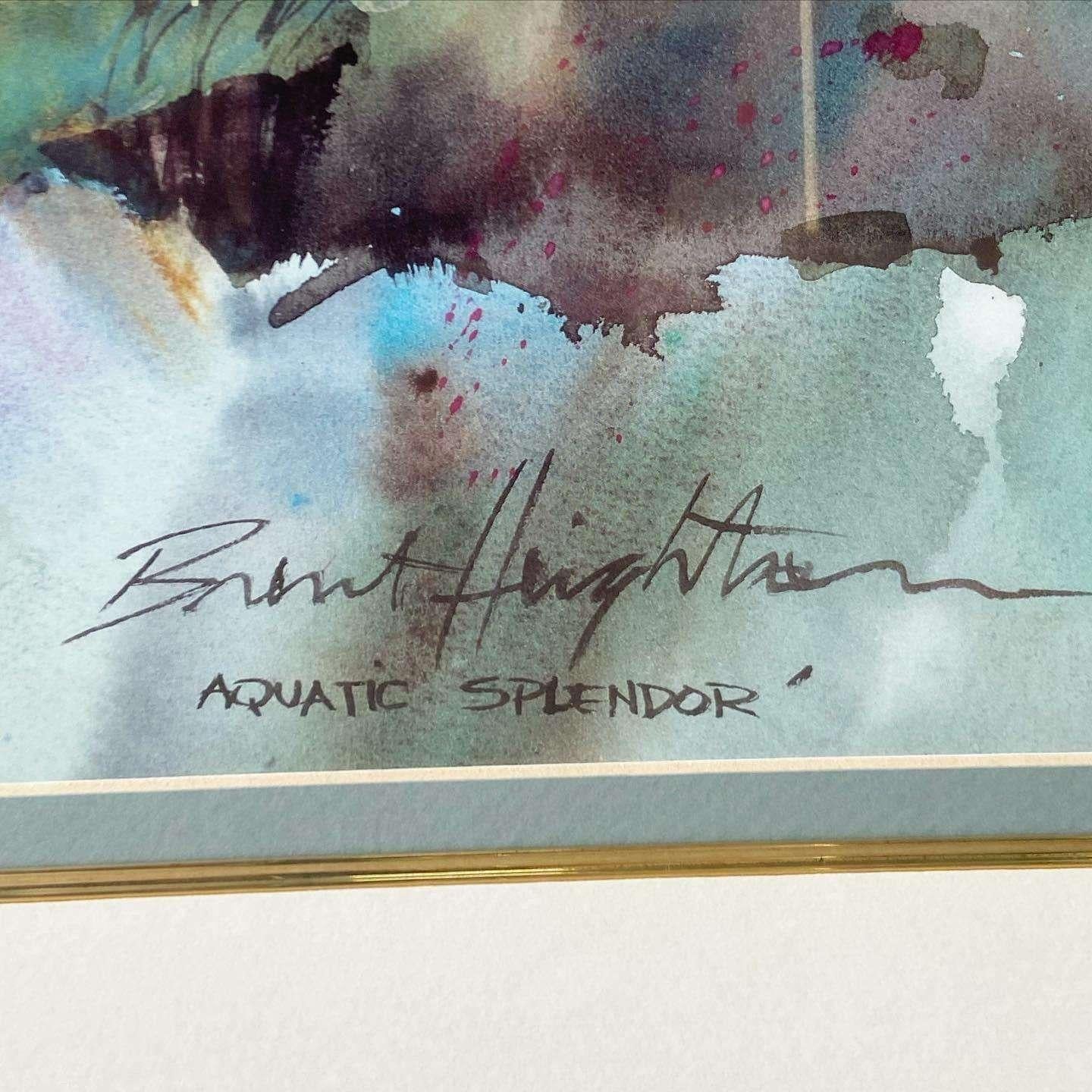 Américain Impression d'art Aquatic Splendor, encadrée et signée par Brent Heighton en vente