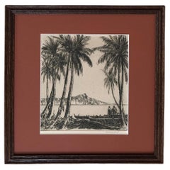 Aquatintaradierung "Hawaii" des Künstlers Alexander Samuel MacLeod