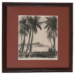 Aquatintaradierung "Hawaii" des Künstlers Alexander Samuel MacLeod