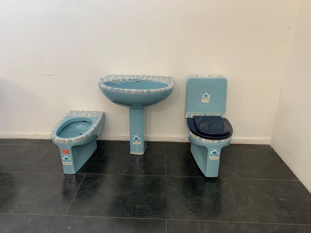 Aquatonda Washbasin, Toilet and Bidet by Achille Castiglioni for Ideal Standard In Excellent Condition In Montelabbate, PU