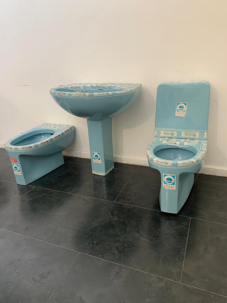 Aquatonda washbasin, toilet and bidet by Achille Castiglioni for Ideal Standard In Excellent Condition For Sale In Montelabbate, PU