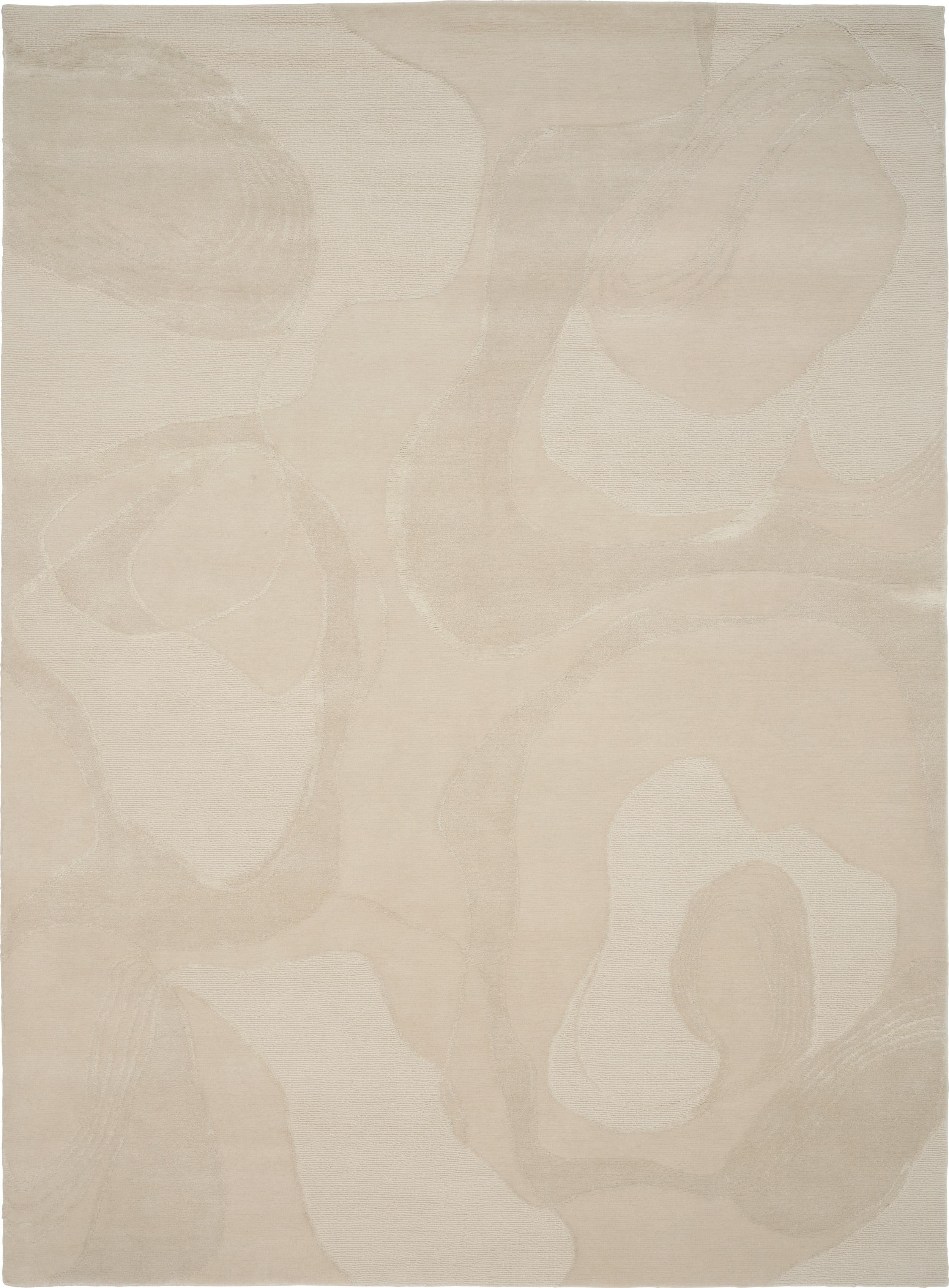 Contemporary 'Aquaverse' Handmade Rug by Linie Design, Watertopia, 240 cm, Mint, Wool & Silk For Sale
