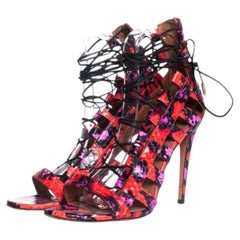 Aquazurra, Multicolor Elaphe cut out wrap sandals