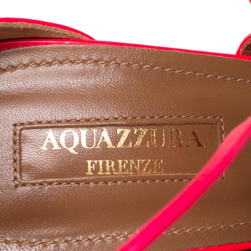 Aquazurra Pink Patent Leather Linda Sandal Size 39 2