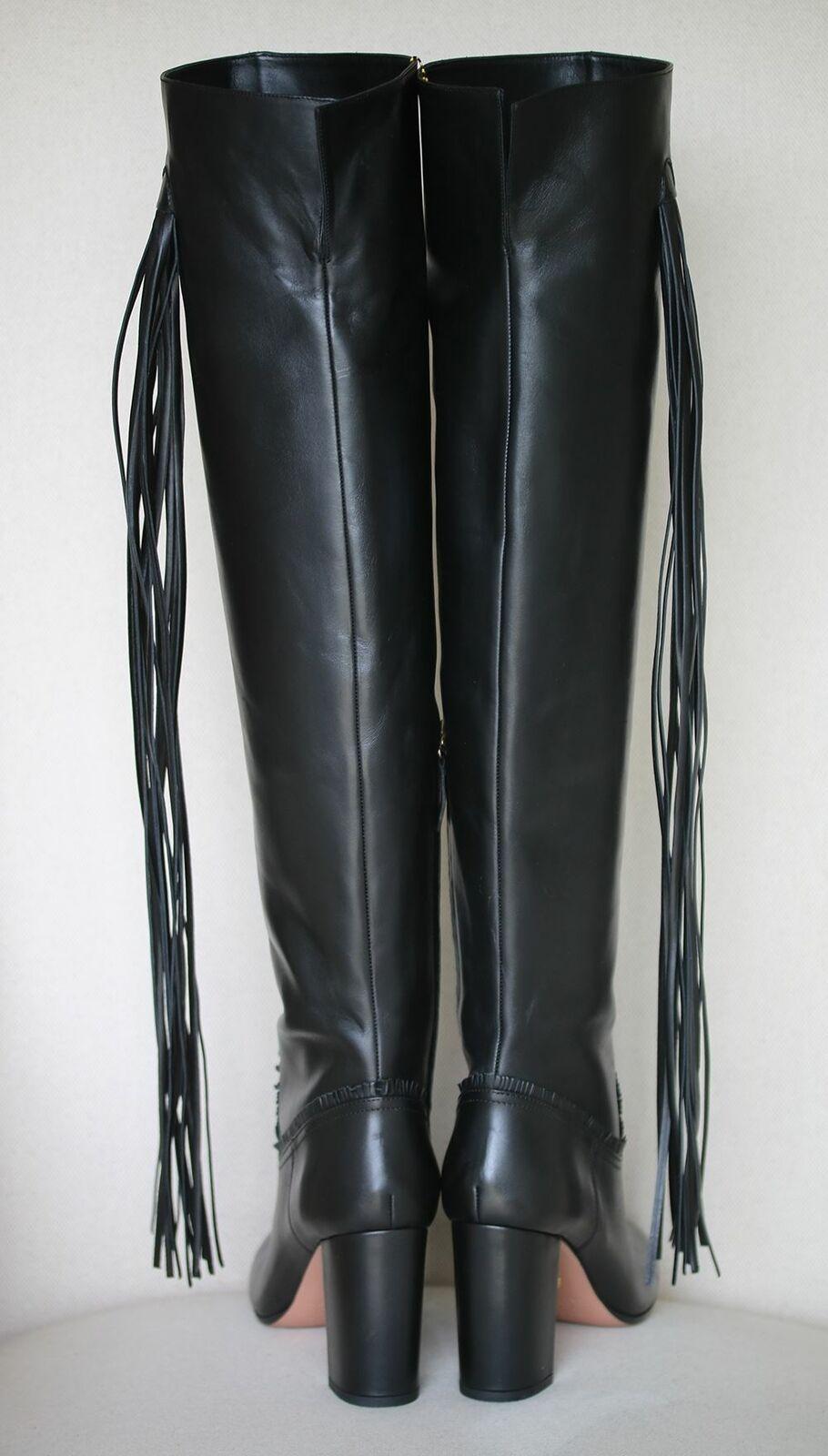 Aquazurra Whip It Leather Over-The-Knee Boots In Excellent Condition In London, GB