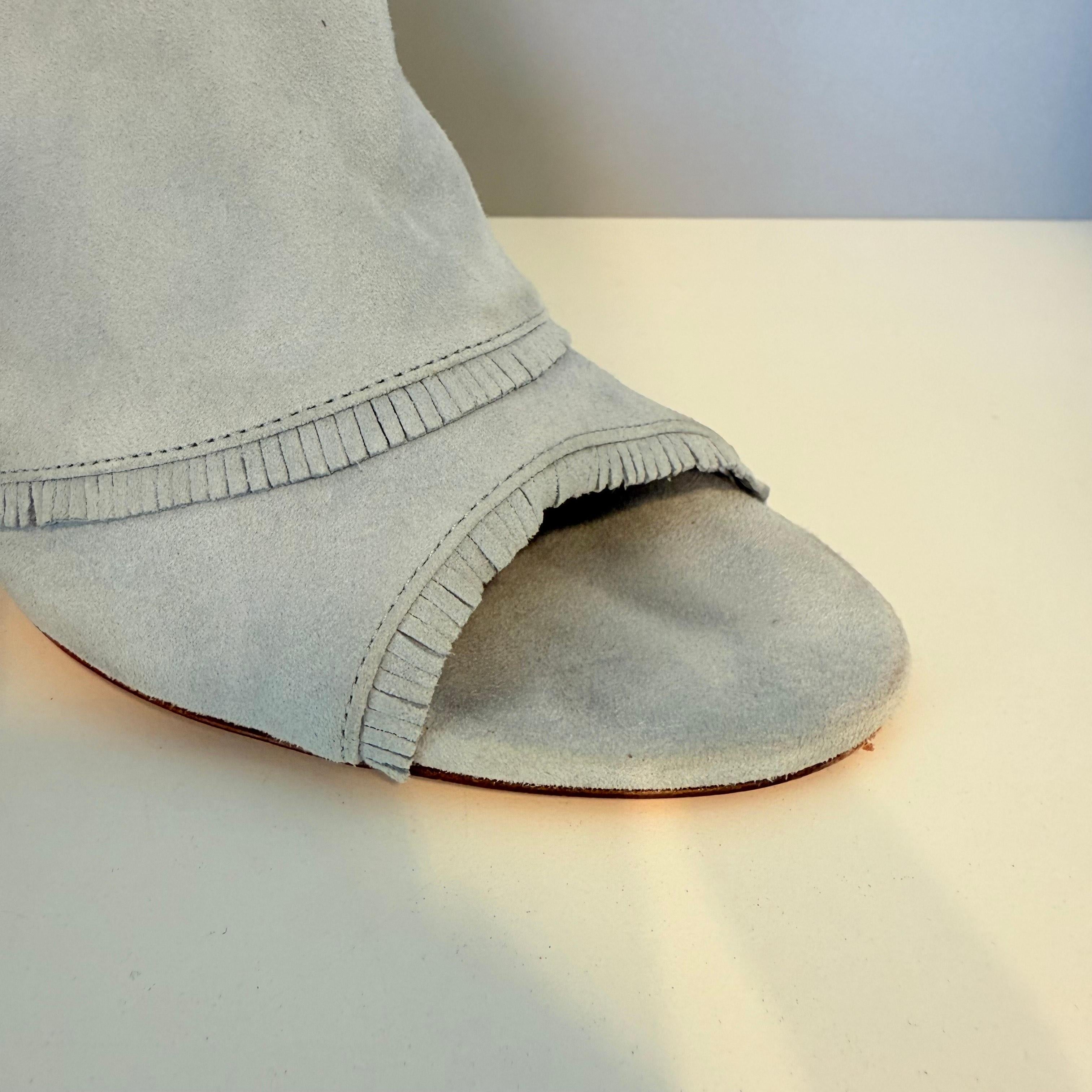 Grigio Aquazzura Azure Suede Open Toe IT 38 in vendita