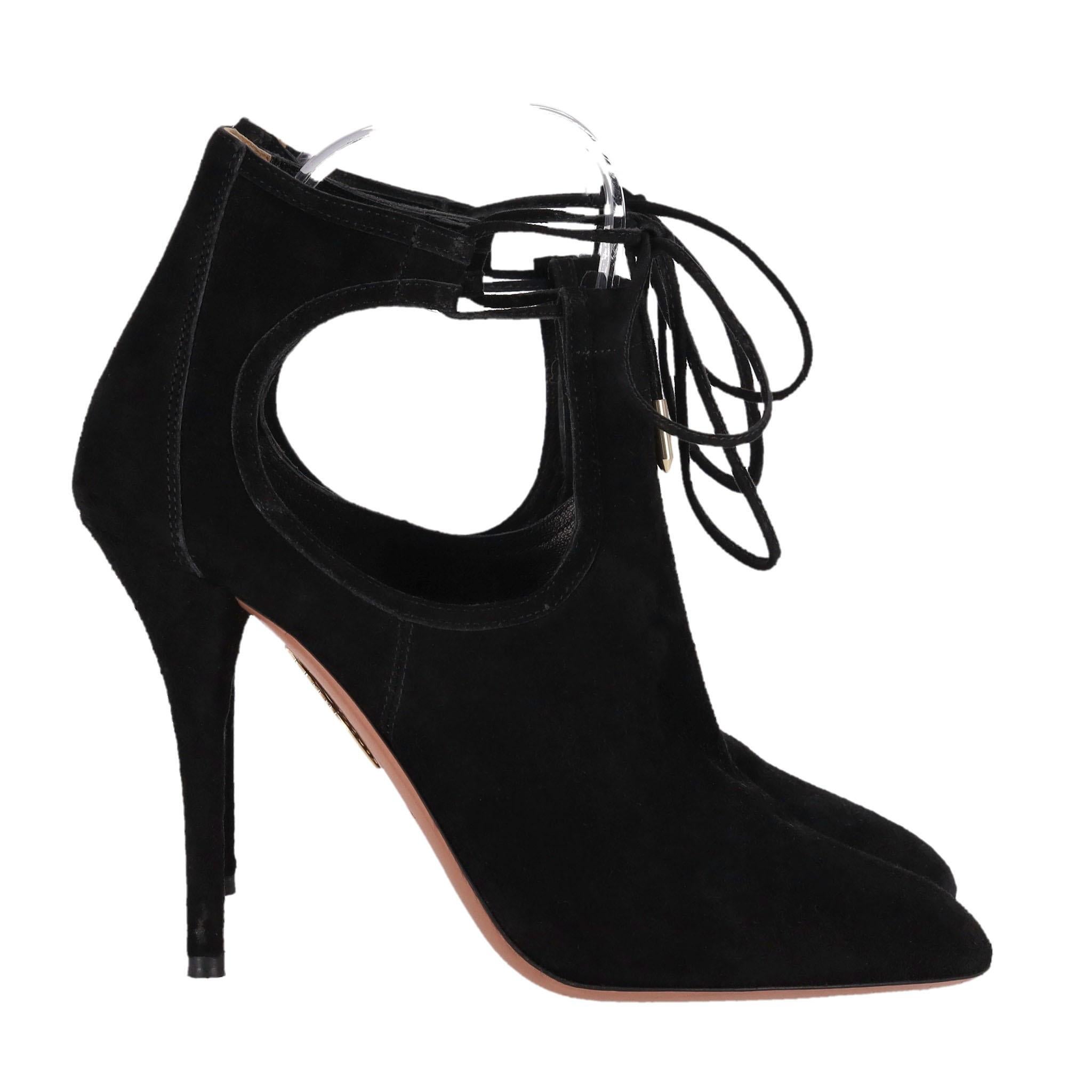 Aquazzura Babe 105 Wildleder-Stiefeletten (Schwarz) im Angebot
