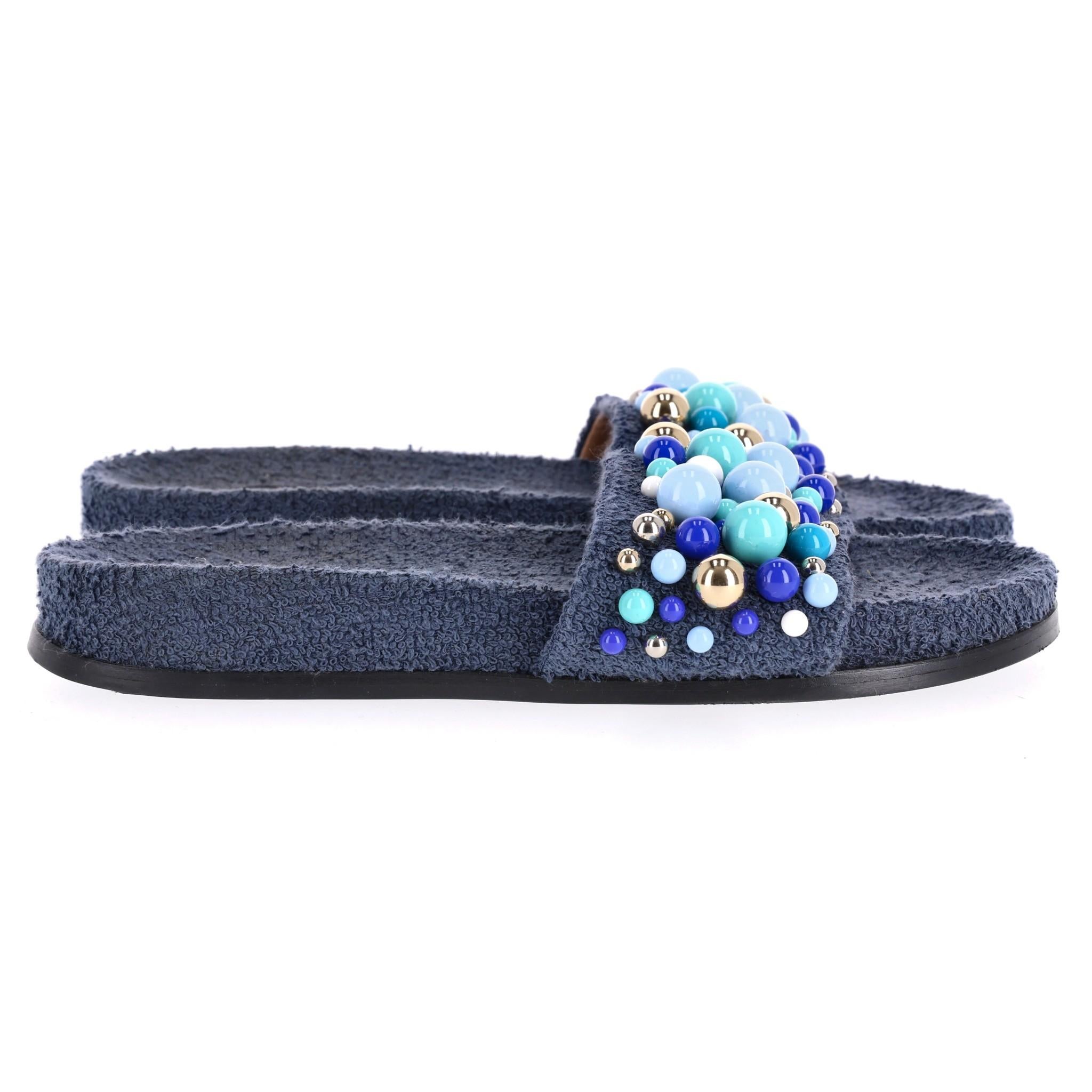 Aquazzura Perlen Bon Bon Slide Sandalen (Violett) im Angebot