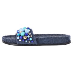 Used Aquazzura Beaded Bon Bon Slide Sandals