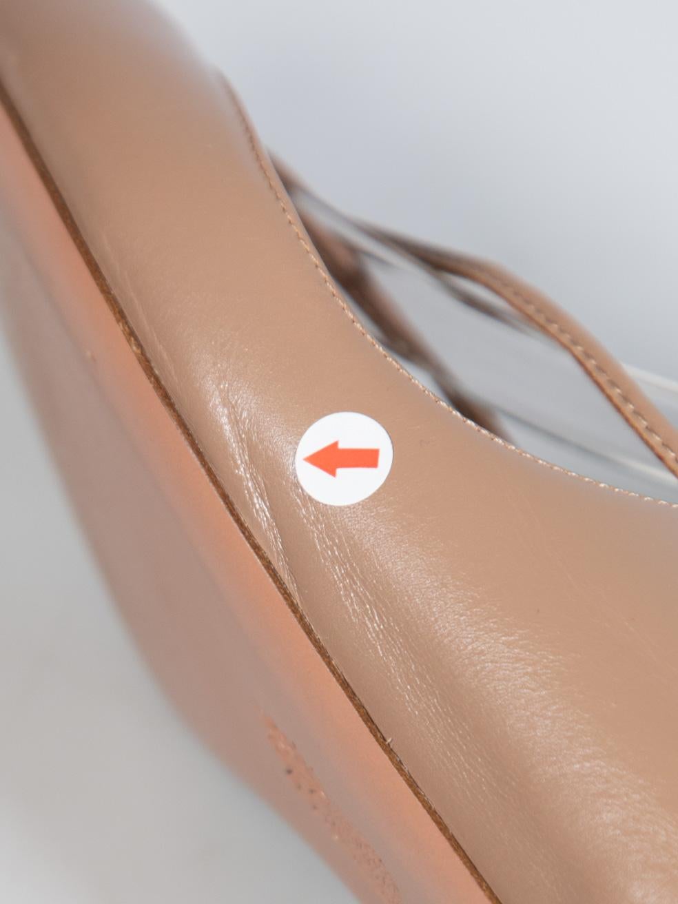 Aquazzura Beige Leather Christy Flats Size IT 38.5 For Sale 6