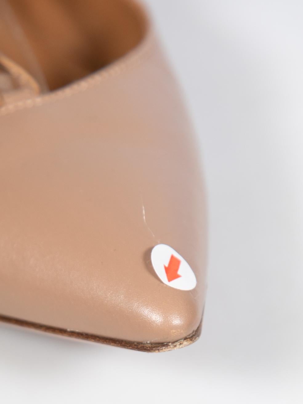 Aquazzura Beige Leather Christy Flats Size IT 38.5 For Sale 3