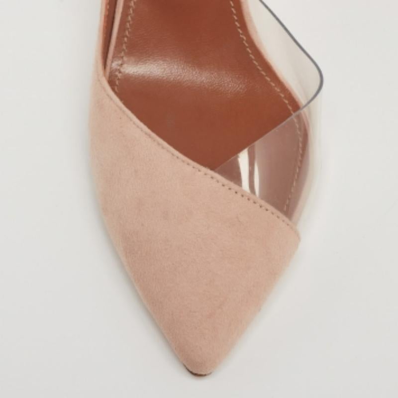 Aquazzura Beige Suede and PVC Eclipse Pumps Taglia 36.5 in vendita 2