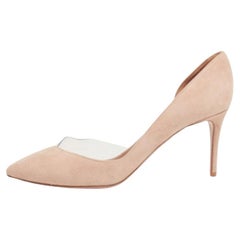 Aquazzura Beige Suede and PVC Eclipse Pumps Taglia 36.5
