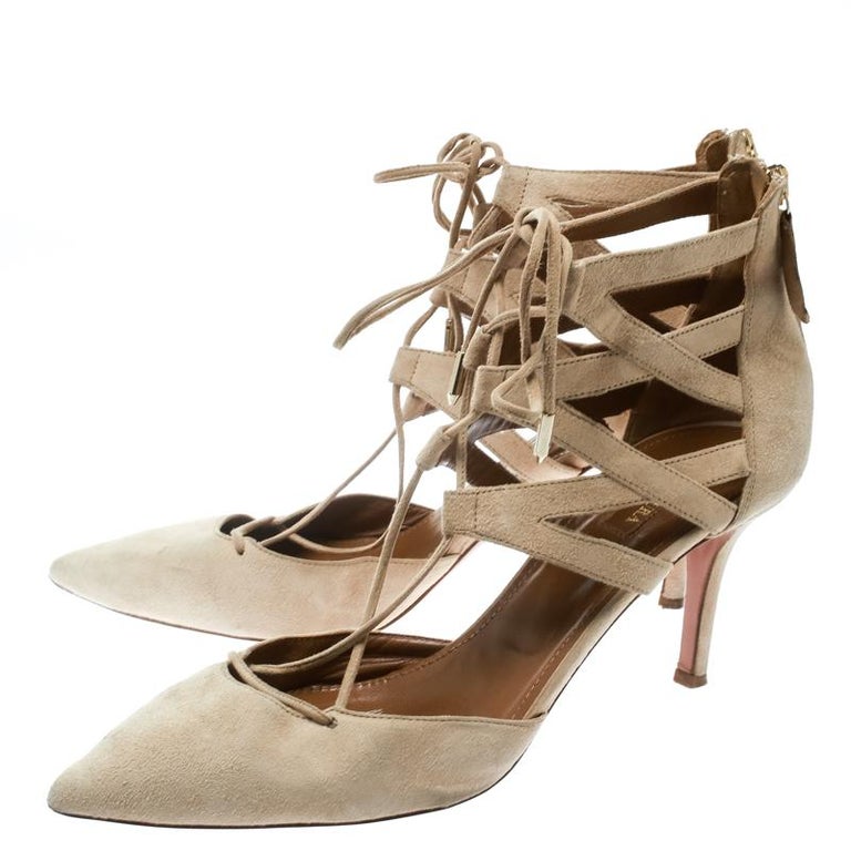aquazzura lace heels