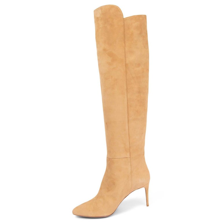 AQUAZZURA beige suede GAINSBOURG 85 Over-knee Boots Shoes 41 For Sale ...