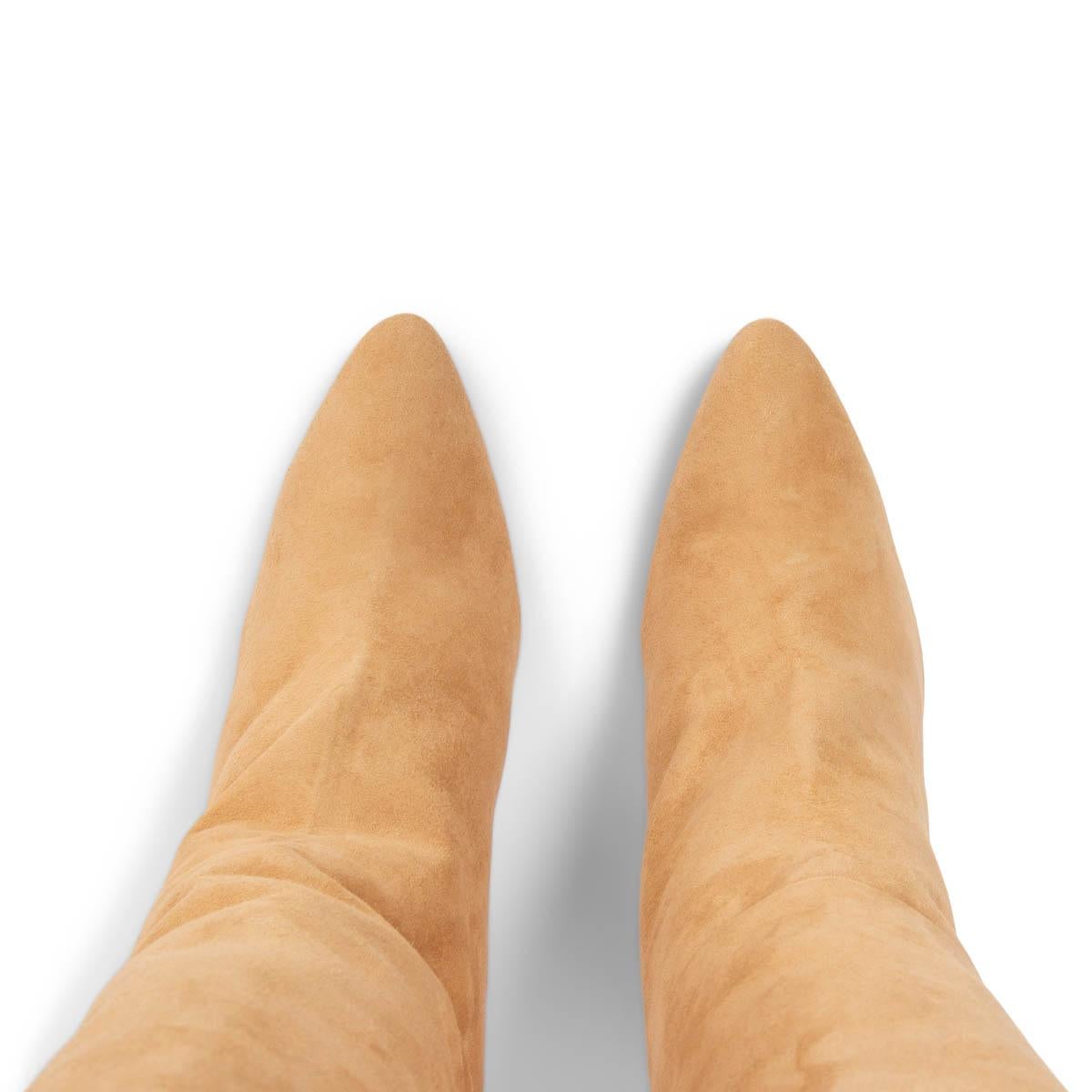 over the knee tan suede boots