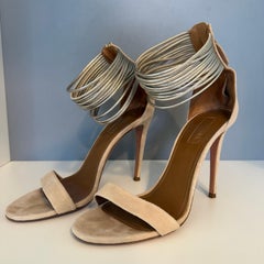 Aquazzura Beige Suede High Sandals IT 37
