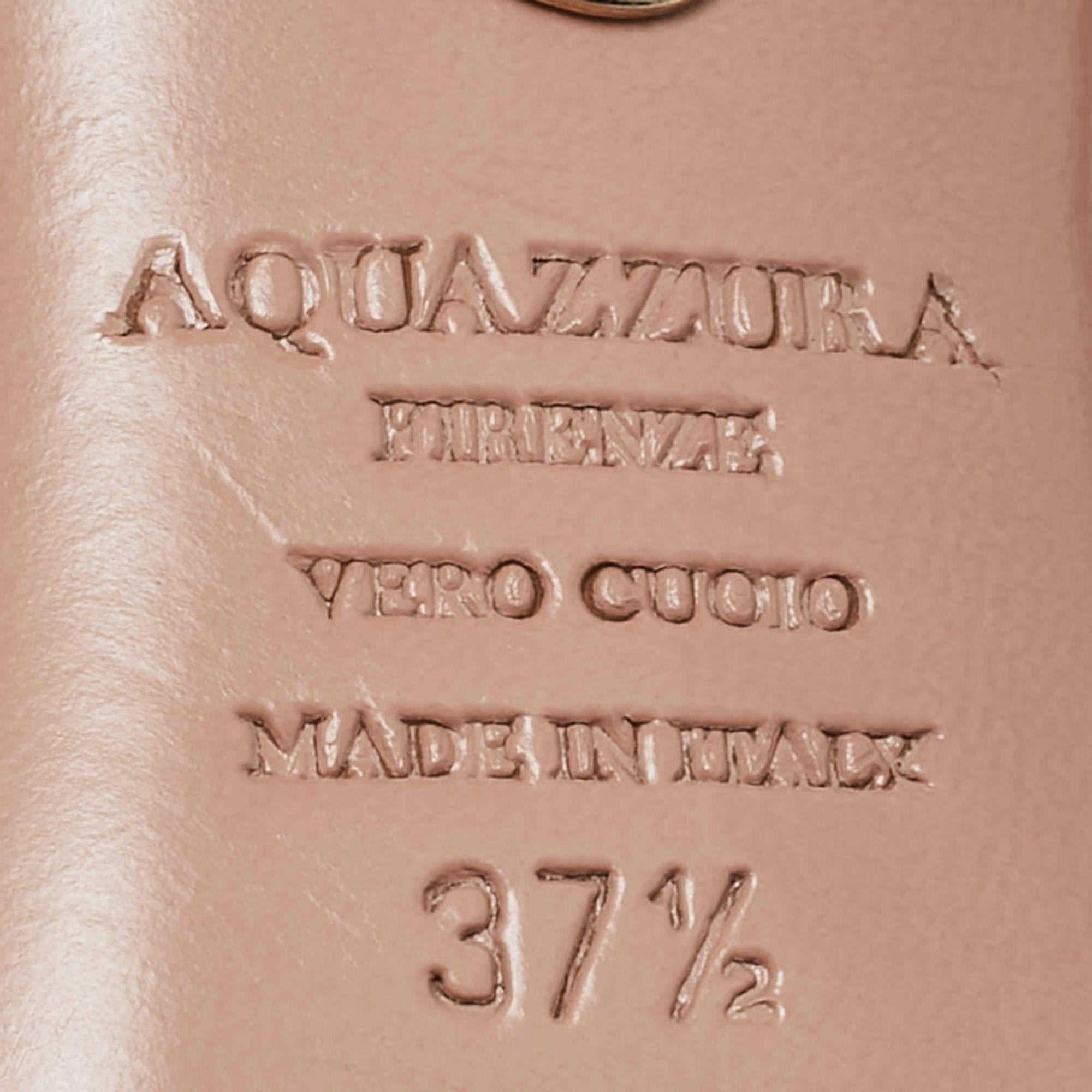 Aquazzura Sandalias con cordones Tango de ante beige Talla 37.5 en venta 3