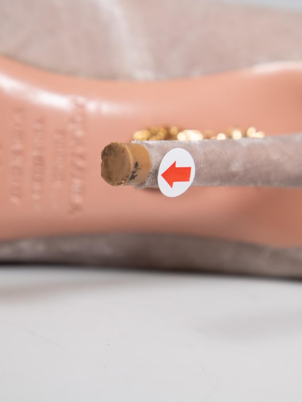 Bombas Aquazzura Beige Terciopelo Forever Marilyn 105 Talla IT 36 en venta 6