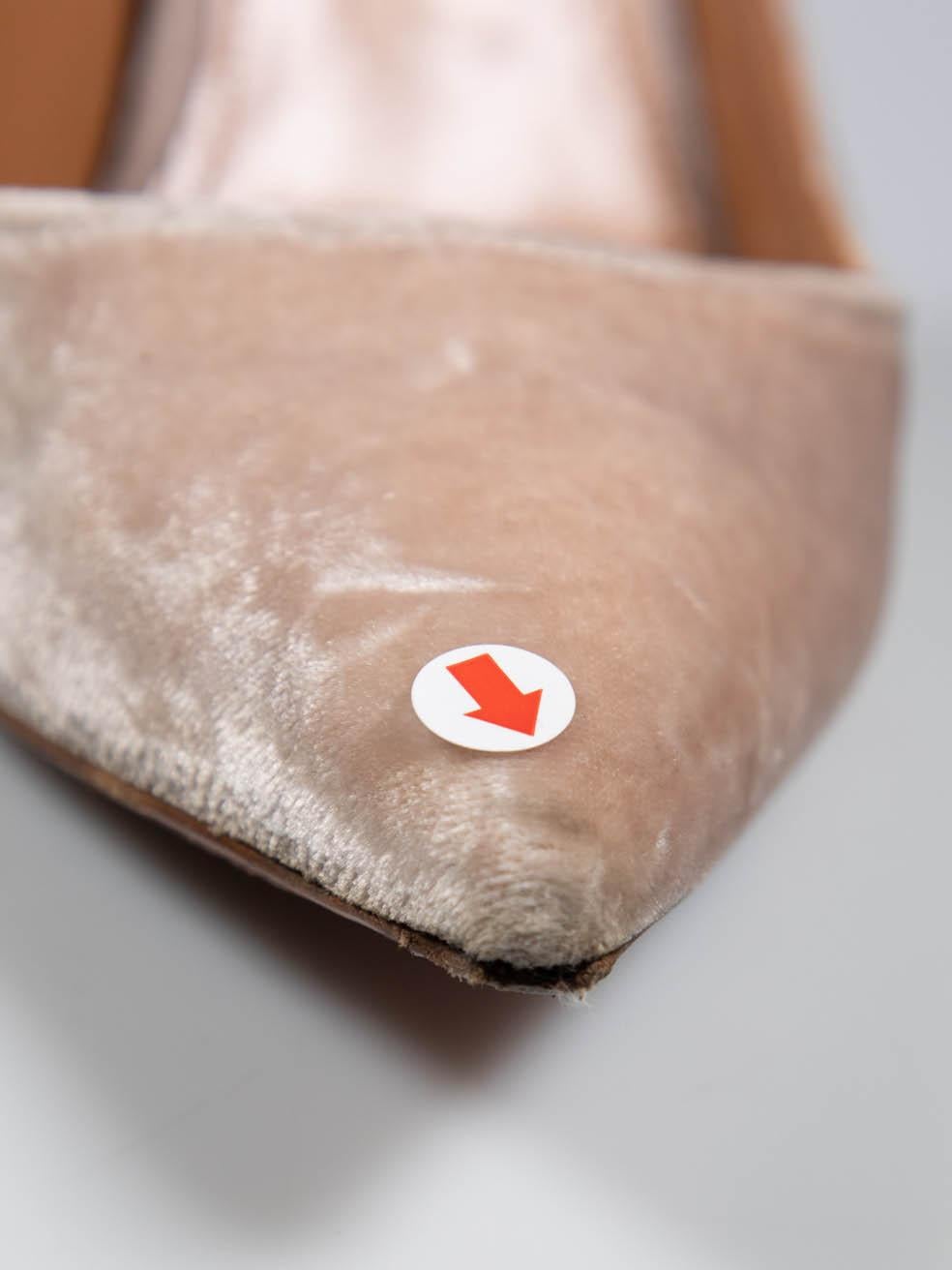 Bombas Aquazzura Beige Terciopelo Forever Marilyn 105 Talla IT 36 en venta 3