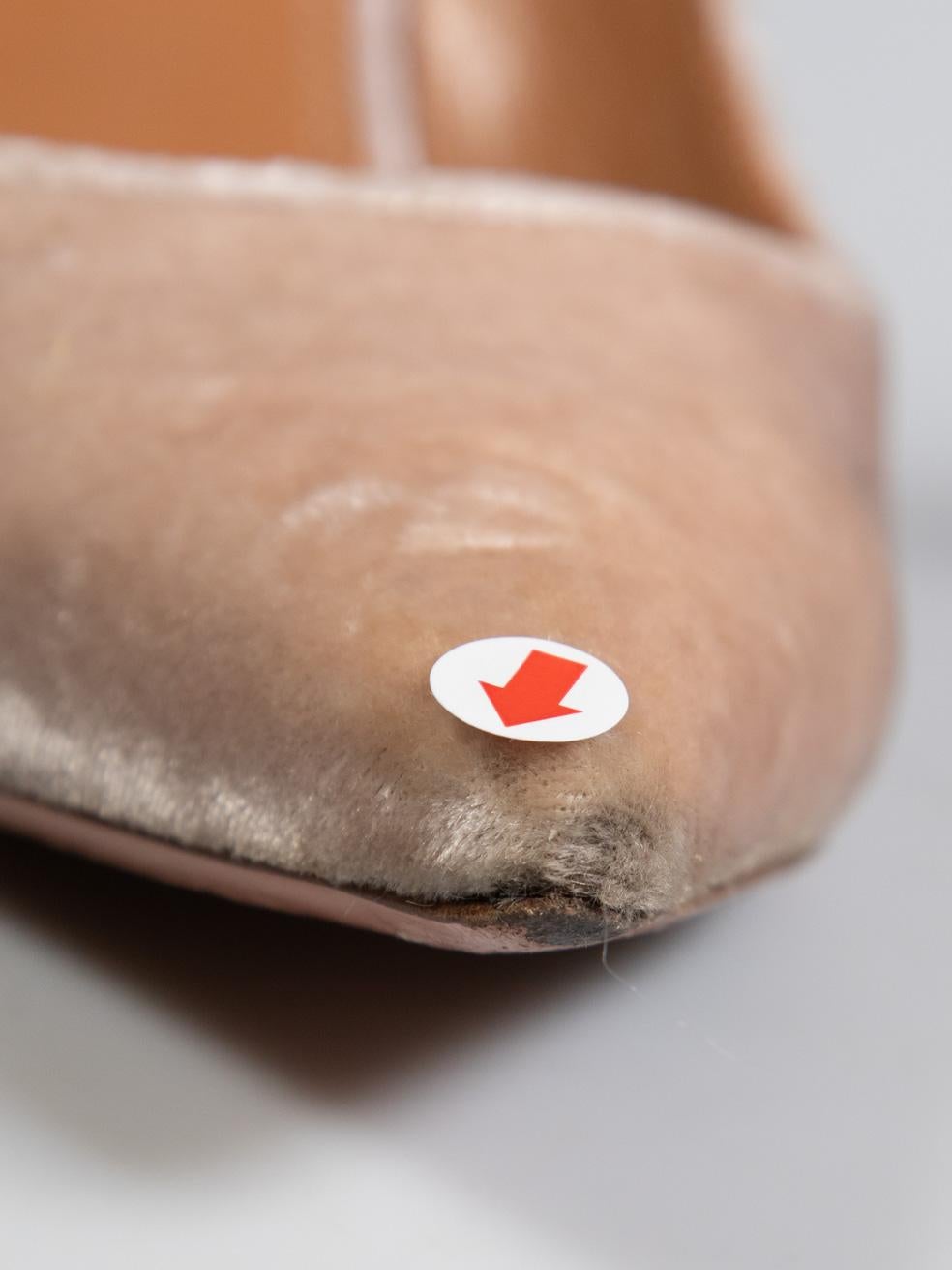 Bombas Aquazzura Beige Terciopelo Forever Marilyn 105 Talla IT 36 en venta 4