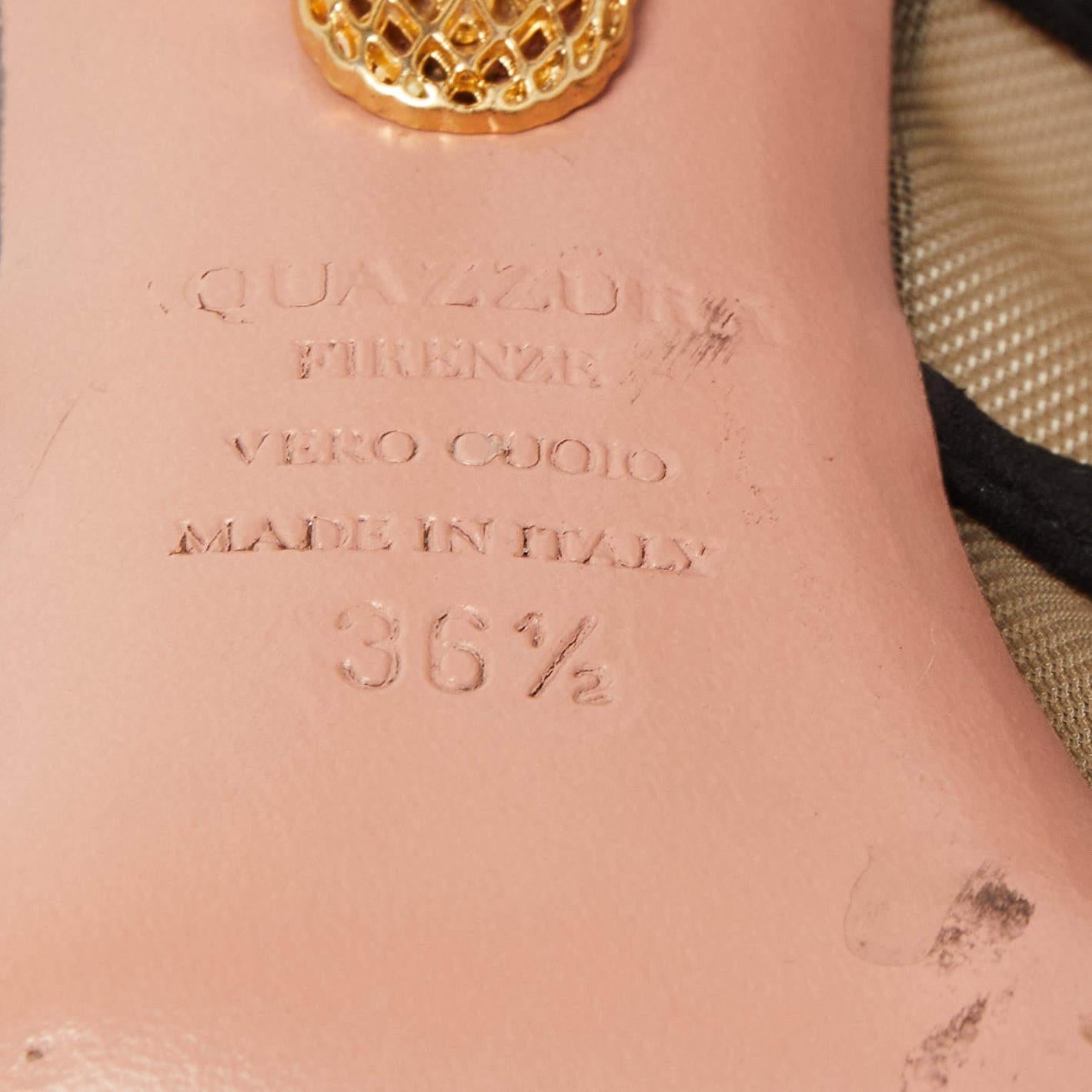 Aquazzura Bottines noires à lacets et daim à lacets, taille 36,5 en vente 3
