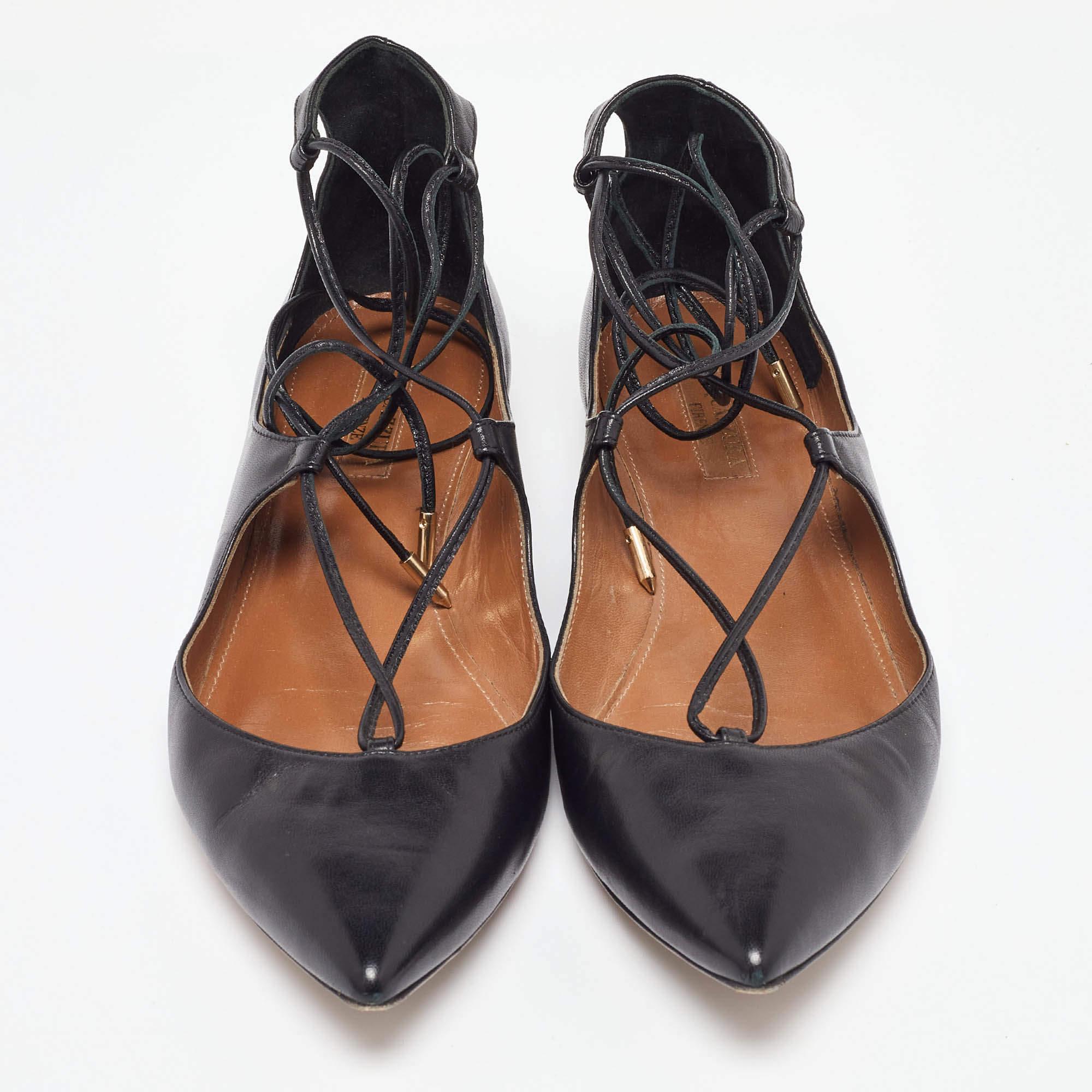 Noir Aquazzura Sandales plates Christy, taille 39