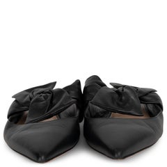 AQUAZZURA black leather LILLA Mules Flats Shoes 40