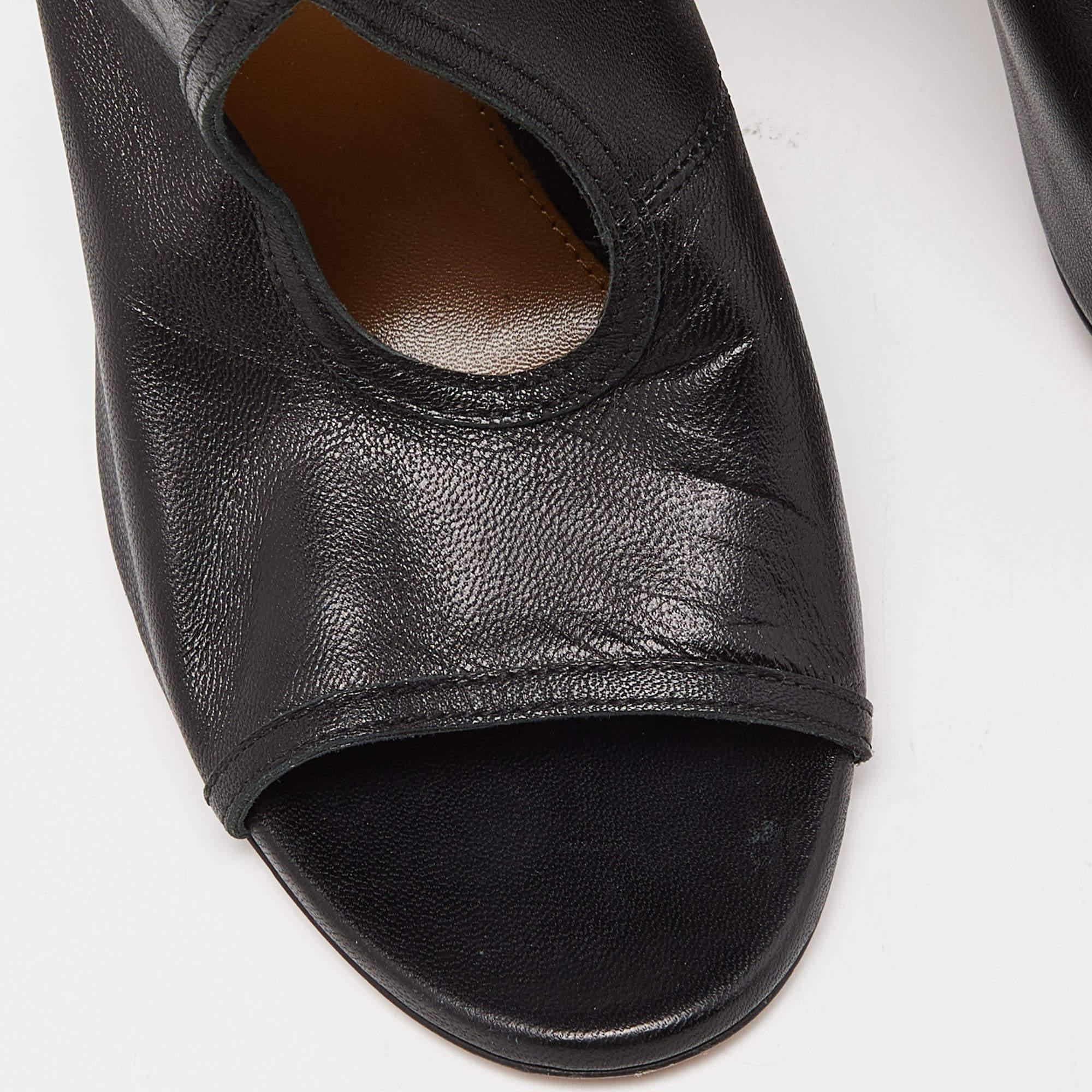 Aquazzura Black Leather Sexy Thing Sandals Size 37.5 For Sale 3