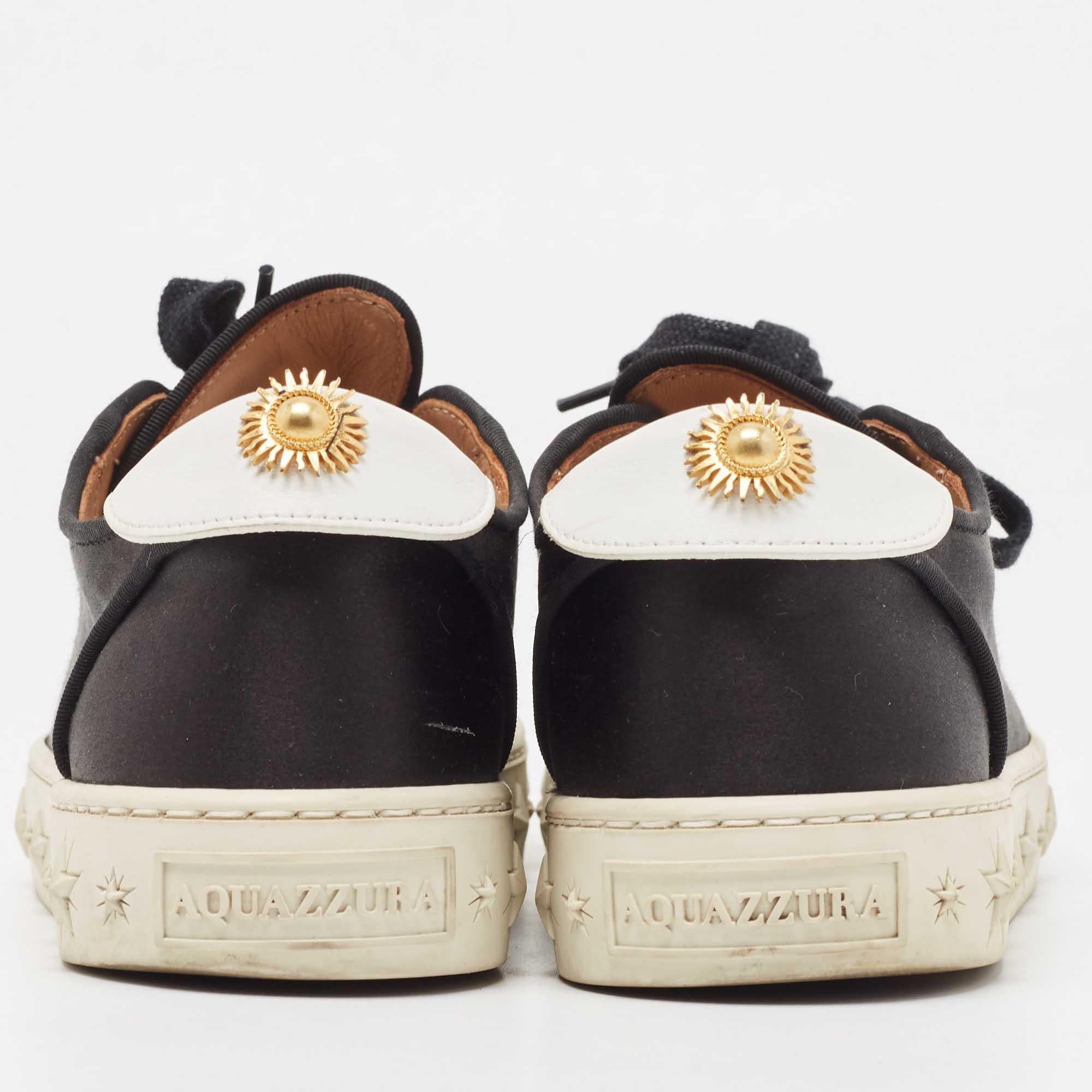 Aquazzura Raso Nero L.A. Scarpe da ginnastica basseTaglia 38 in vendita 1