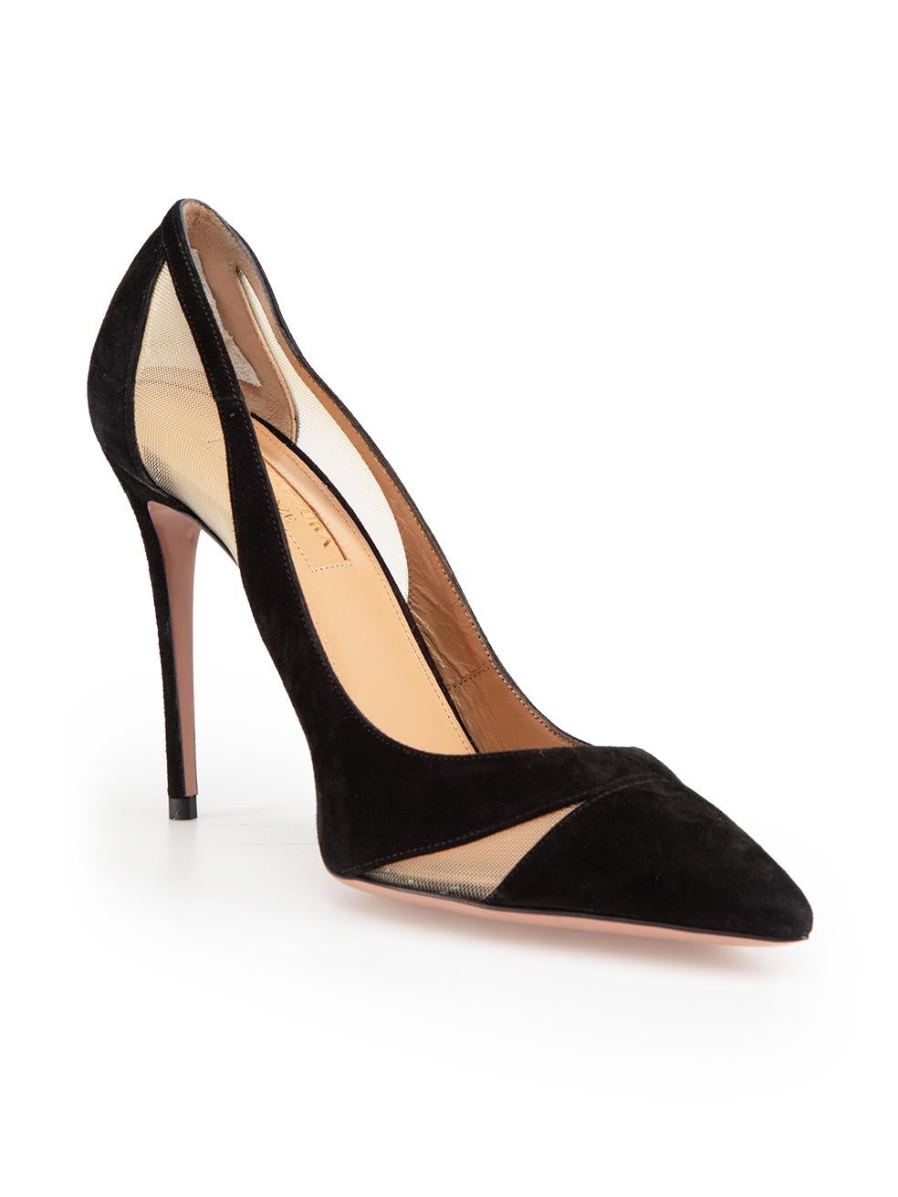 CONDITION is Very good. Minimal wear to the heels is evident. Minimal wear to the sides and back is seen with abrasion marks on this used Aquazzura designer resale item. This item comes with an original dust bag and box.
 
 
 
 Details
 
 
 Model: