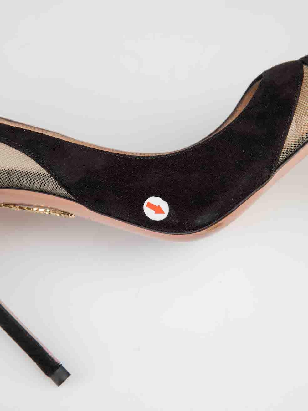 Aquazzura Black Savoy 105 Mesh Pumps Size IT 37 2