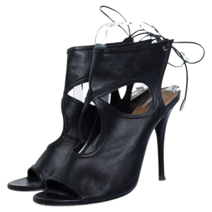Aquazzura, sandali sexy in pelle nera con cutout in vendita