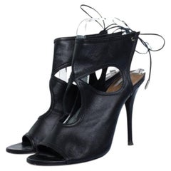 Aquazzura, black sexy thing cutout leather sandals