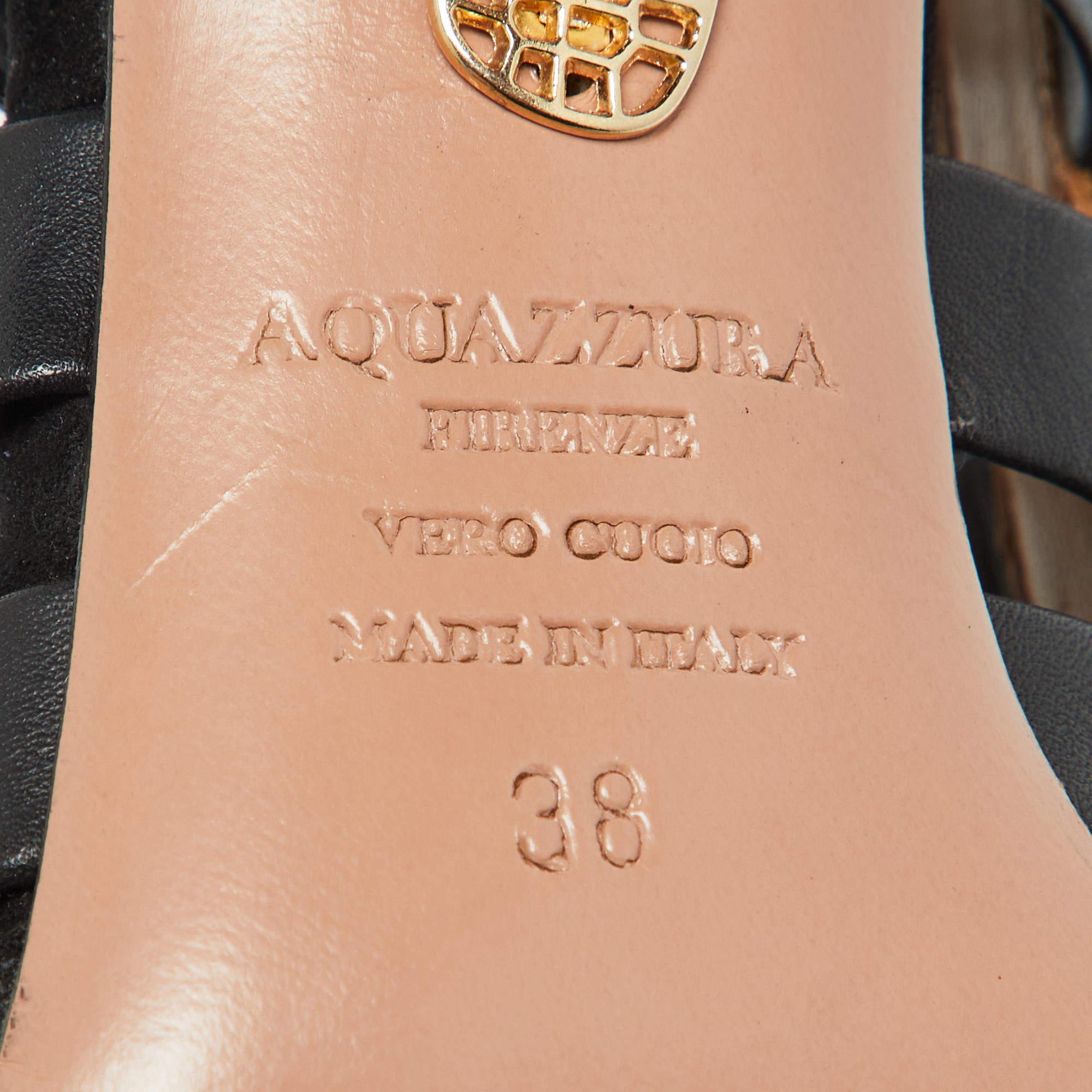 Aquazzura - Escarpins Amazon en cuir et daim noir Taille 38 en vente 3