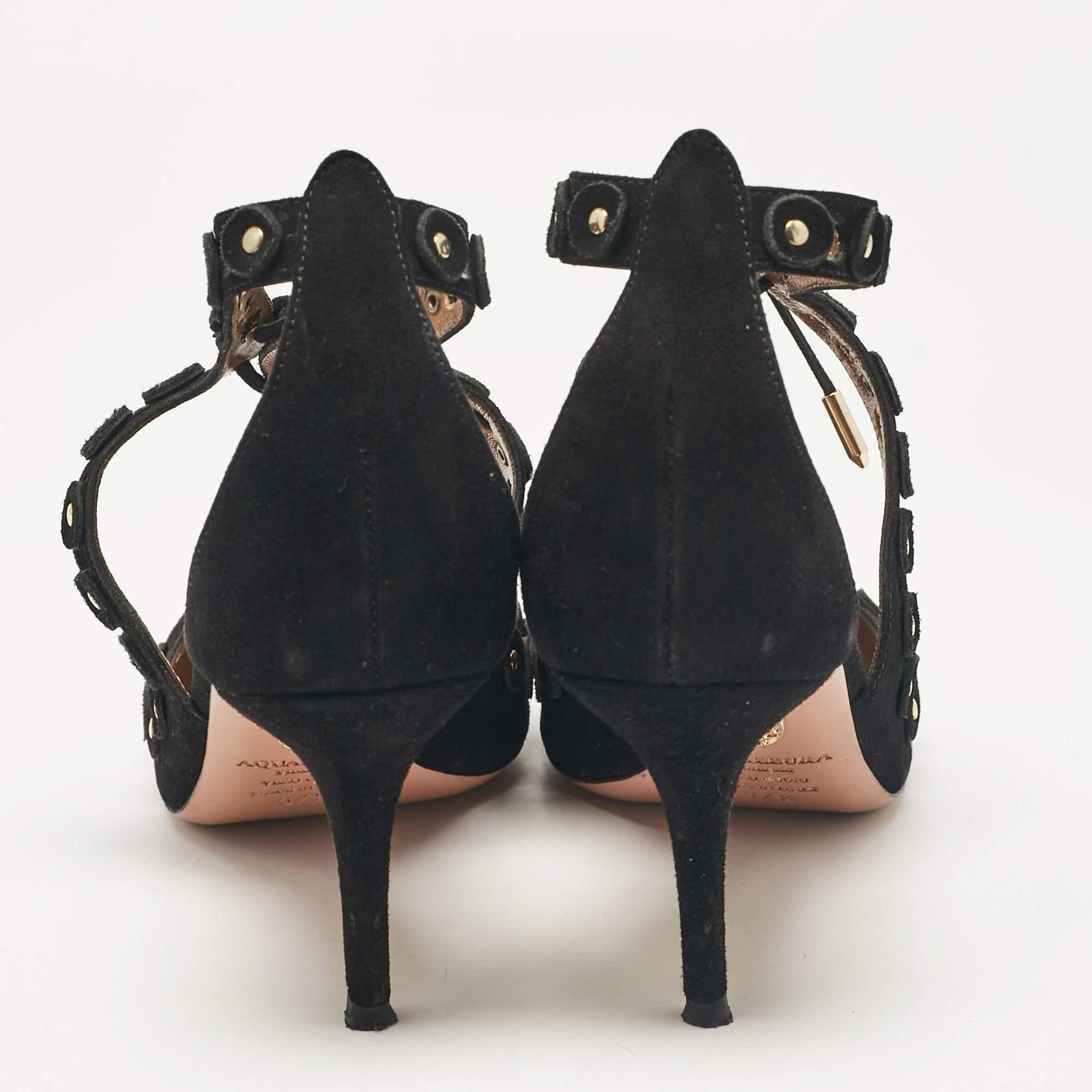 De las mujeres Bombas con correa al tobillo de ante negro Aquazzura Talla 37.5