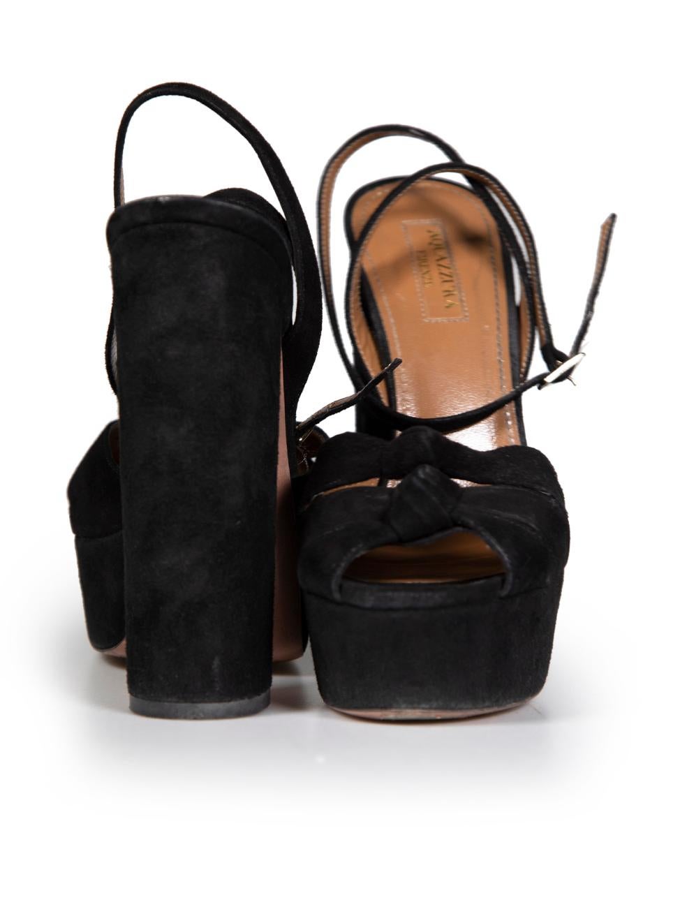 Aquazzura Black Suede Ankle Strap Sandals Size IT 36.5 In Good Condition For Sale In London, GB