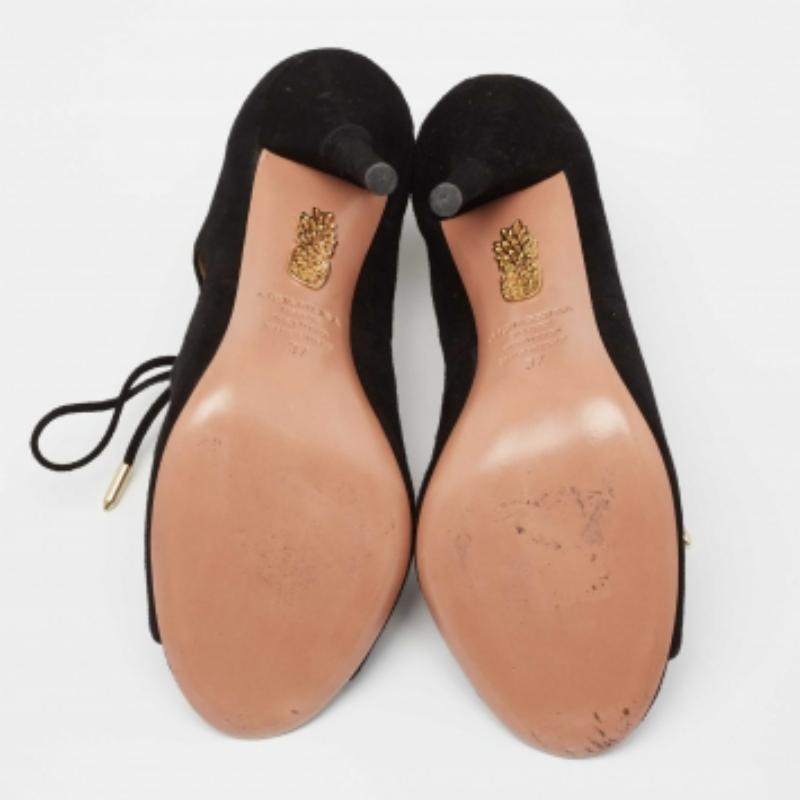 Aquazzura Sandali C'est Chic in pelle scamosciata nera misura 37 in vendita 1