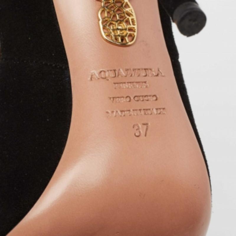 Aquazzura Sandali C'est Chic in pelle scamosciata nera misura 37 in vendita 3