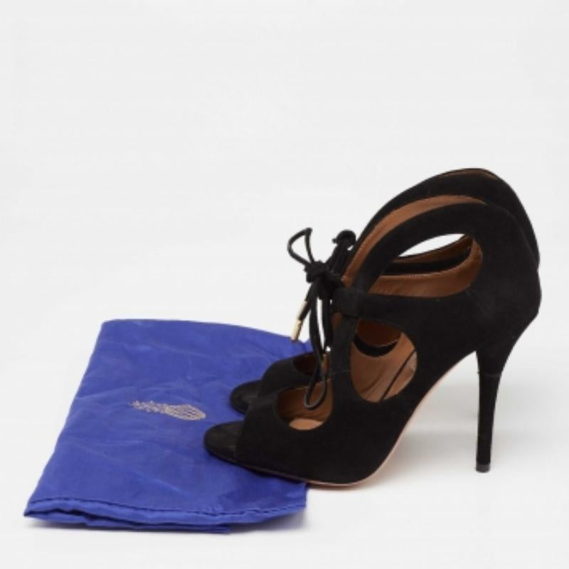 Aquazzura Sandali C'est Chic in pelle scamosciata nera misura 37 in vendita 4