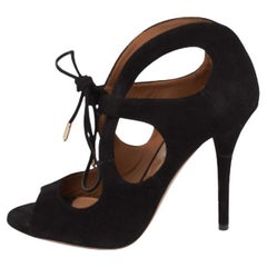 Aquazzura Sandali C'est Chic in pelle scamosciata nera misura 37