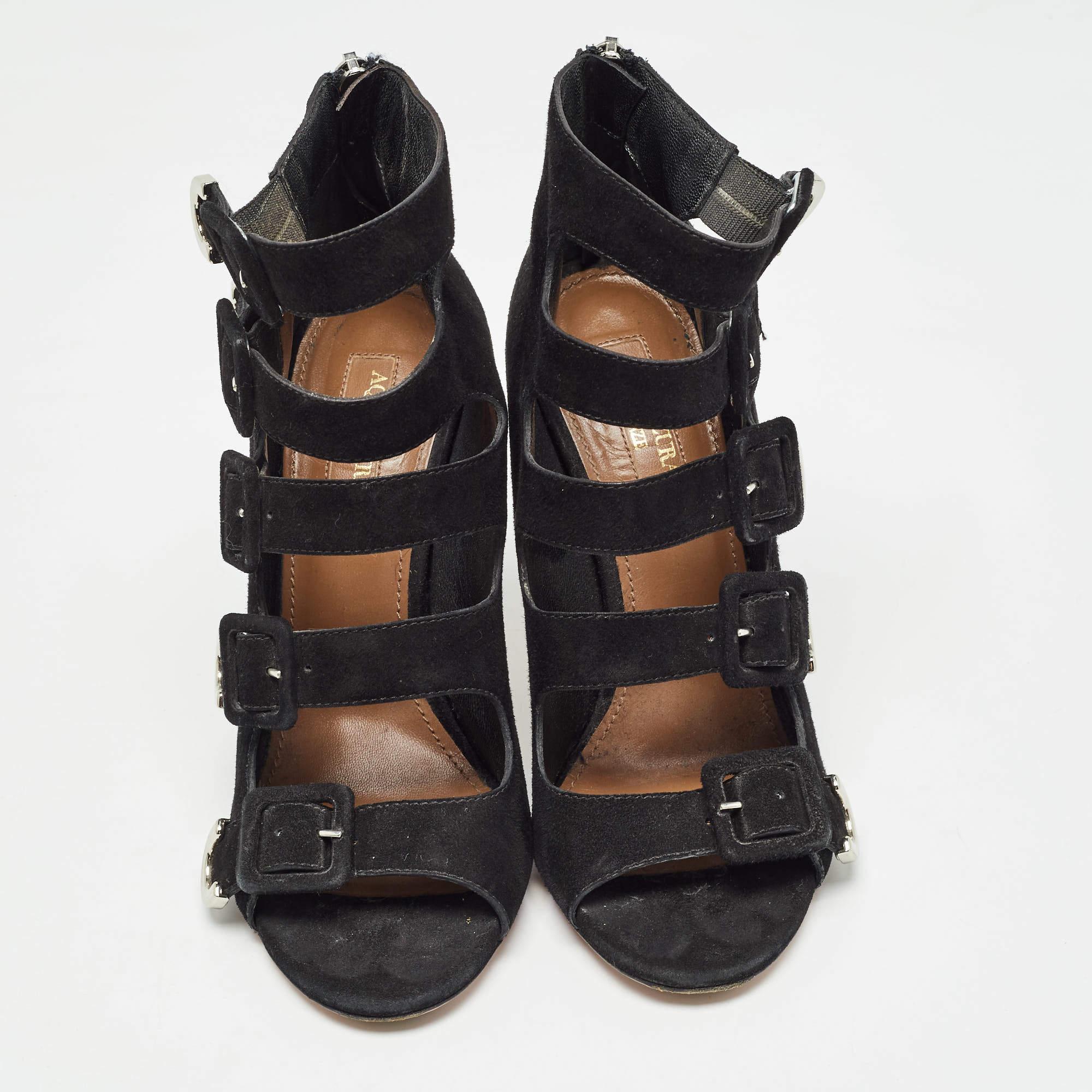 Botas Aquazzura de ante negro Claudia Schiffer Talla 36 Negro en venta