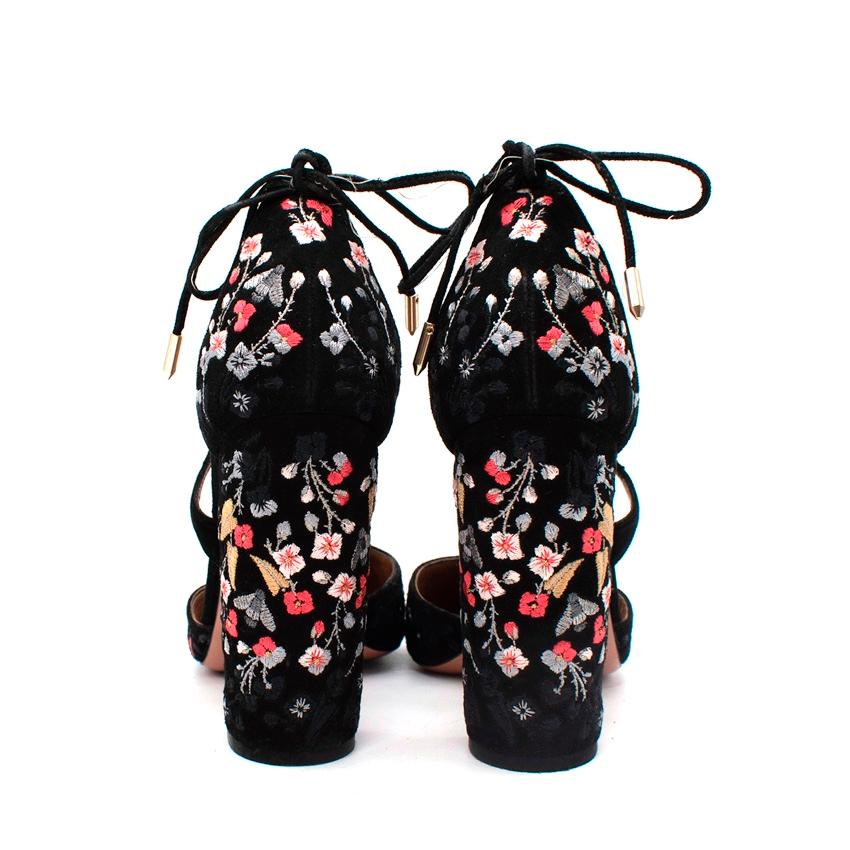 embroidered heeled sandals