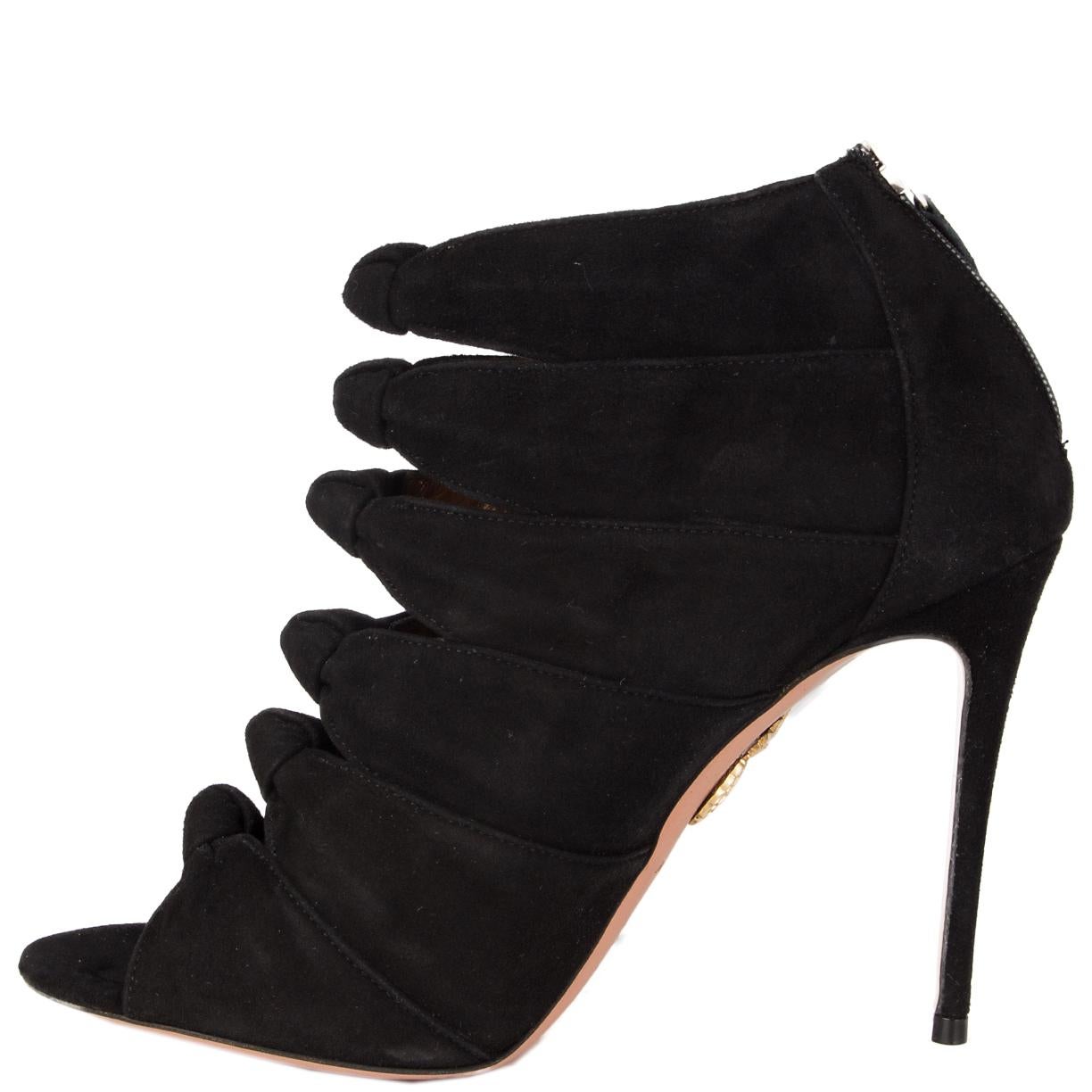Noir AQUAZZURA - Bottines NASIBA en daim noir 38 en vente